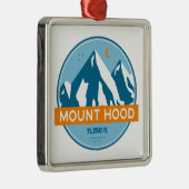 Mount Hood Oregon Stars Moon Metalen Ornament (Rechts)