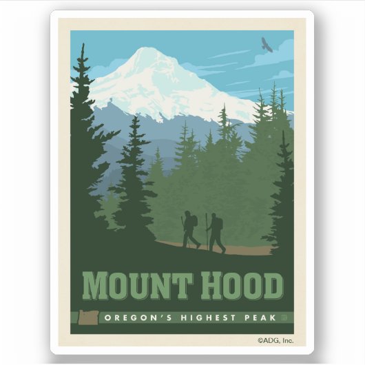 Mount Hood | Oregon Sticker (Voorkant)