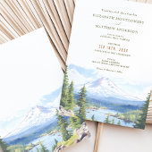 Mount Hood Oregon Waterverf bruiloft Kaart