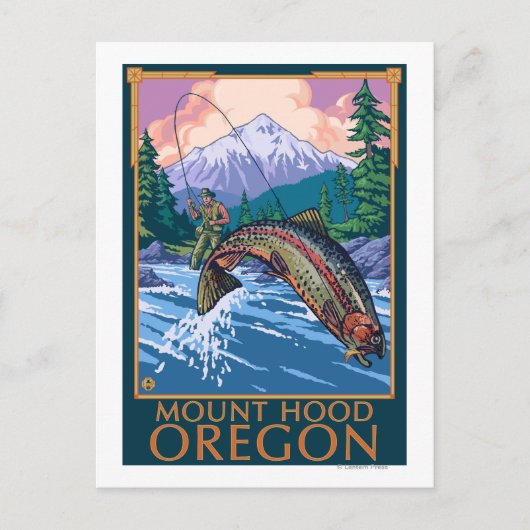 Mount Hood, OregonFisherman Scene Briefkaart (Voorkant)