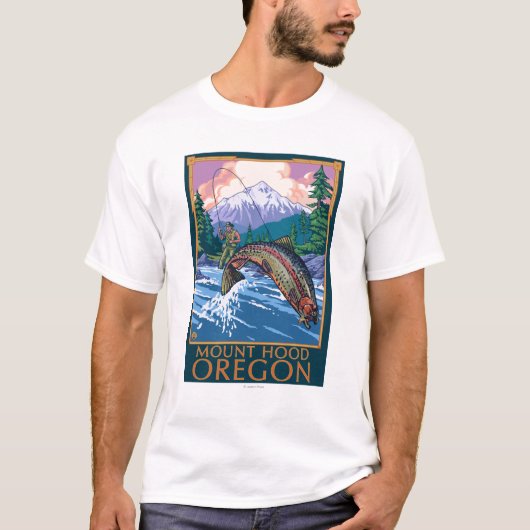 Mount Hood, OregonFisherman Scene T-shirt (Voorkant)