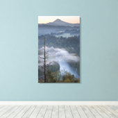 Mount Hood Sandy River Stretched Canvas Print (Insitu (Houten vloer))