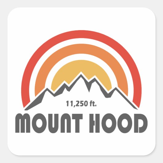 Mount Hood Vierkante Sticker (Voorkant)