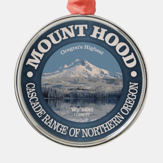 Mount Hood (winter) Metalen Ornament (Voorkant)