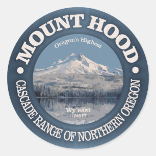 Mount Hood (winter) Ronde Sticker