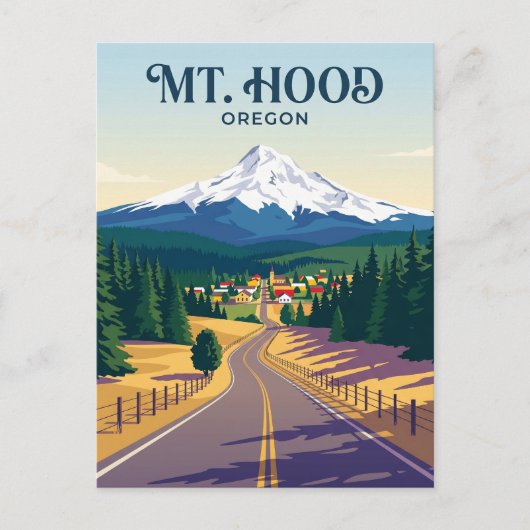 Mount Hoodweg USA Briefkaart (Voorkant)