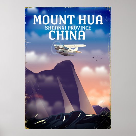 Mount Hua China vintage reisposter Poster (Voorkant)