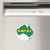 Mount Isa Green en Gold Kaart Magneet (Insitu (Vaatwasser))