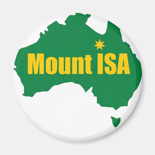 Mount Isa Green en Gold Kaart Magneet (Voorkant)