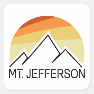 Mount Jefferson New Hampshire Retro Vierkante Sticker