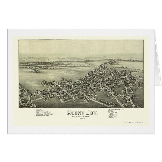 Mount Joy, PA Panoramic Map - 1894 (Voorkant Horizontaal)