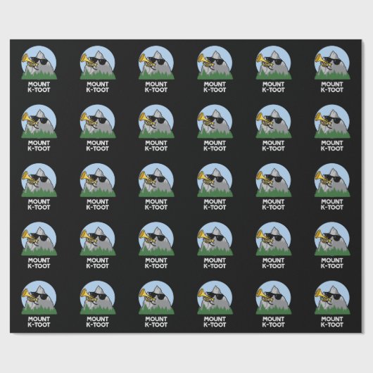 Mount K-Toot Funny Mountain Pun Dark BG Cadeaupapier (Vlak)