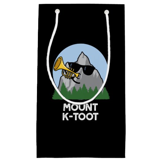 Mount K-Toot Funny Mountain Pun Dark BG Klein Cadeauzakje (Voorkant)
