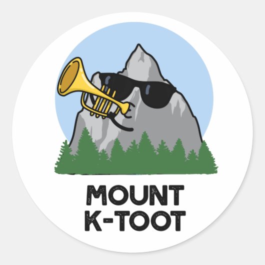 Mount K-Toot Funny Mountain Pun Ronde Sticker (Voorkant)
