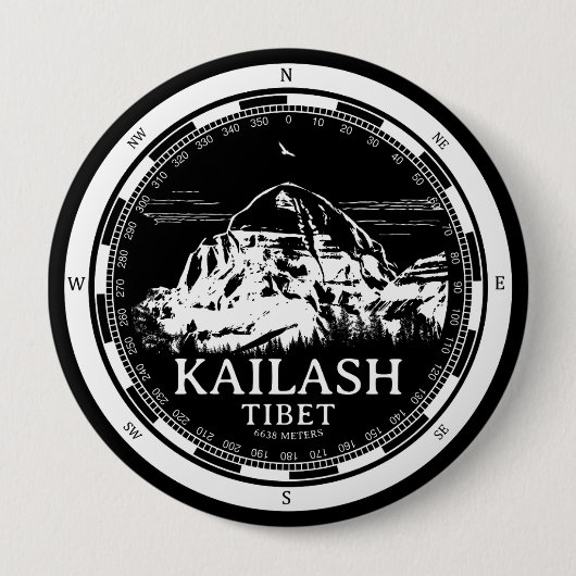 Mount Kailash - Gang Rinpoche Tibet Ronde Button 4,0 Cm (Voorkant)