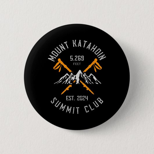 Mount Katahdin Berg Wandelen Geschat 2024 Ronde Button 5,7 Cm (Voorkant)