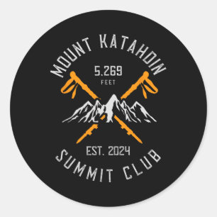 Mount Katahdin Berg Wandelen Geschat 2024  Ronde Sticker