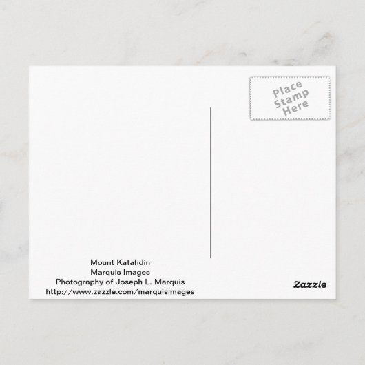 Mount Katahdin Briefkaart (Achterkant)