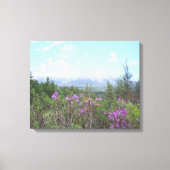 Mount Katahdin en wilde bloemen Canvas Afdruk (Voorkant)