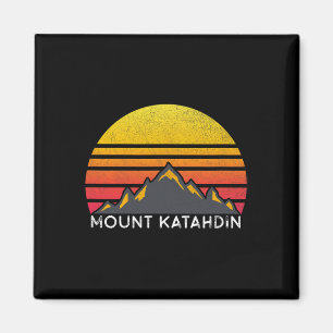 Mount Katahdin Maine Zonsondergang Wandelen Vintag Magneet
