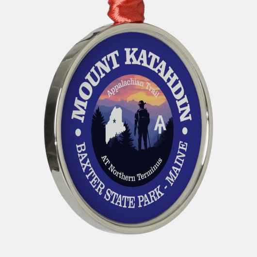 Mount Katahdin (rd2) Metalen Ornament (Rechts)
