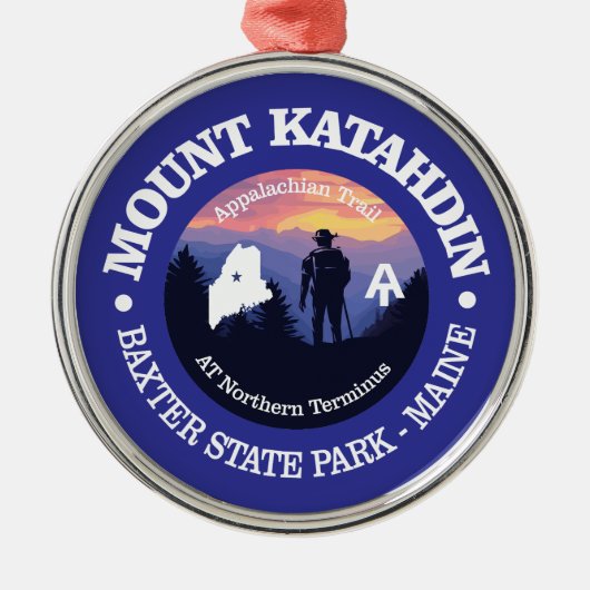 Mount Katahdin (rd2) Metalen Ornament (Voorkant)