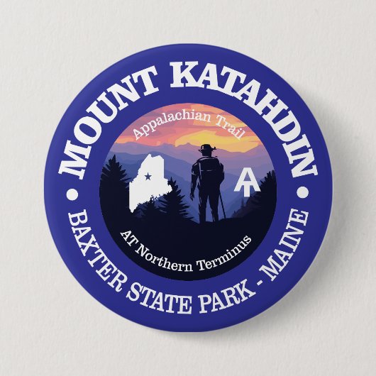 Mount Katahdin (rd2) Ronde Button 7,6 Cm (Voorkant)