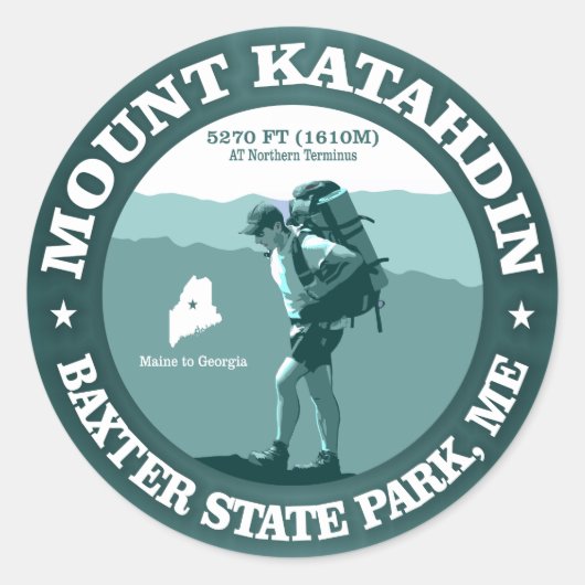 Mount Katahdin Ronde Sticker (Voorkant)