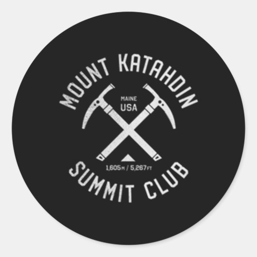 Mount Katahdin Summit Club I beklom Katahdin Ronde Sticker (Voorkant)