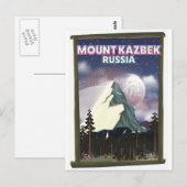 Mount Kazbek Russische reisposter. Briefkaart (Voorkant / Achterkant)