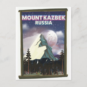 Mount Kazbek Russische reisposter. Briefkaart