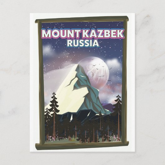 Mount Kazbek Russische reisposter. Briefkaart (Voorkant)