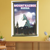 Mount Kazbek Russische reisposter. Canvas Afdruk (Insitu (Woonkamer))