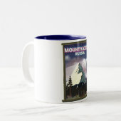 Mount Kazbek Russische reisposter. Tweekleurige Koffiemok (Voorkant links)