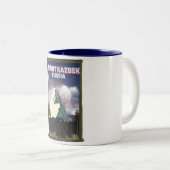 Mount Kazbek Russische reisposter. Tweekleurige Koffiemok (Voorkant rechts)