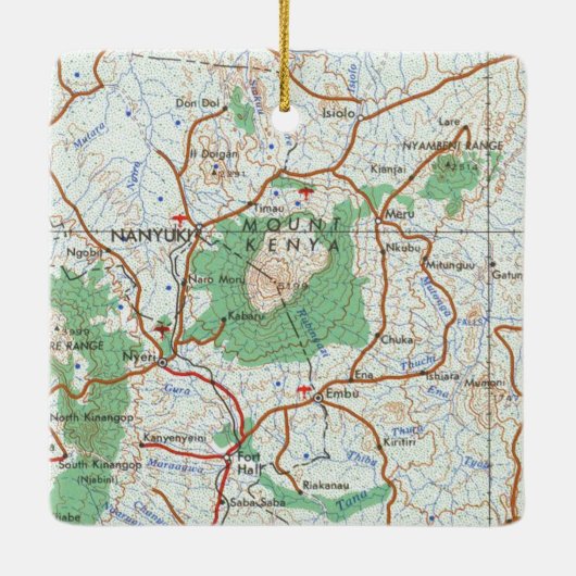 Mount Kenya  Map Keramisch Ornament (Achterkant)