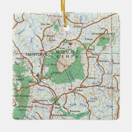 Mount Kenya  Map Keramisch Ornament (Voorkant)