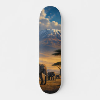 Mount Kilimanjaro Afrikaanse Wilde Olifant Zonsond Persoonlijk Skateboard