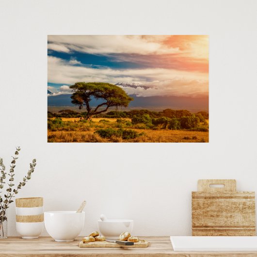 Mount Kilimanjaro | Amboseli, Kenia Poster (Keuken)