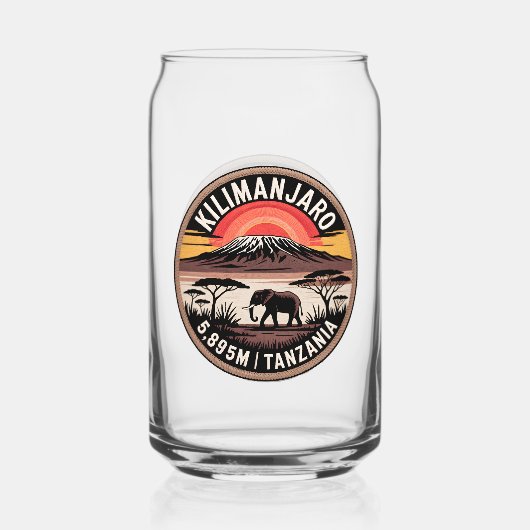 Mount Kilimanjaro Blikvorm Glas (Achterkant)