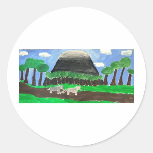 Mount Kilimanjaro Ronde Sticker (Voorkant)