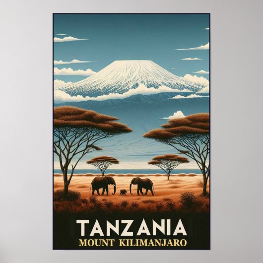 Mount Kilimanjaro Safari –  reizen Poster (Voorkant)