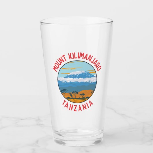 Mount Kilimanjaro Tanzania Distress Circle Glas (Voorkant)