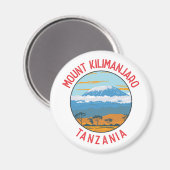 Mount Kilimanjaro Tanzania Distress Circle Magneet (Voorkant / Achterkant)