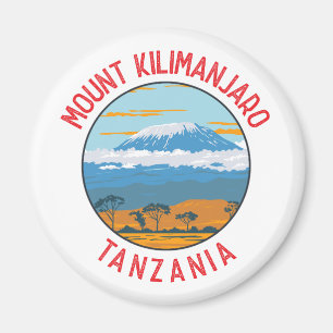 Mount Kilimanjaro Tanzania Distress Circle Magneet