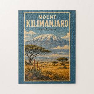 Mount Kilimanjaro Tanzania Illustratie Reis Kunst Legpuzzel