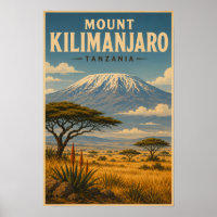 Mount Kilimanjaro Tanzania Illustratie Reis Kunst