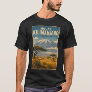 Mount Kilimanjaro Tanzania Illustratie Reis Kunst T-shirt