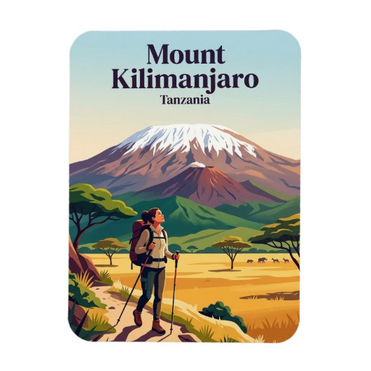 Mount Kilimanjaro Tanzania Magneet (Verticaal)