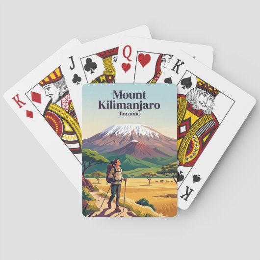 Mount Kilimanjaro Tanzania Pokerkaarten (Achterkant)